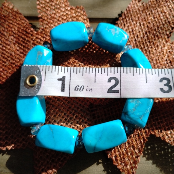 Turquoise Style Chunky Beaded Bracelet - Picture 16 of 16